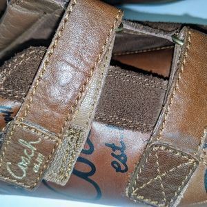 Luxury Brand Coach Brown Leather Velcro Sneakers